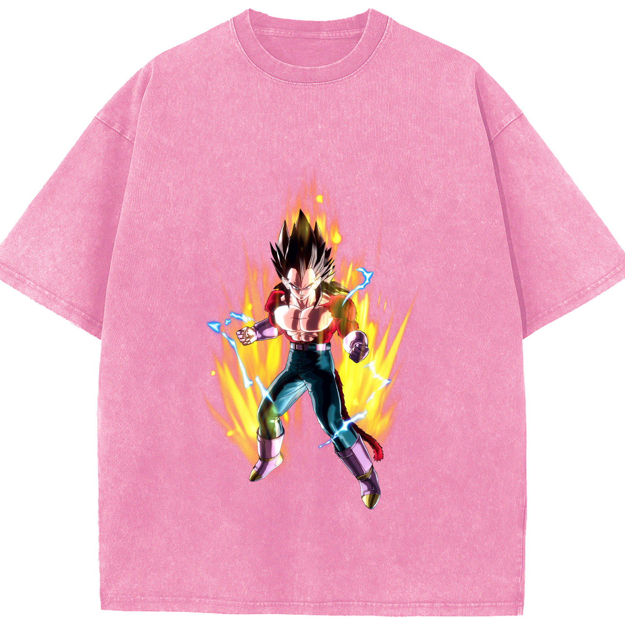 （画像用） ドラゴンボール ベジータ四世（Bejīta Yonsei）DRAGON BALL Vegeta IV 綿100% ヴィンテージ風 半袖Tシャツ（フロントプリント）